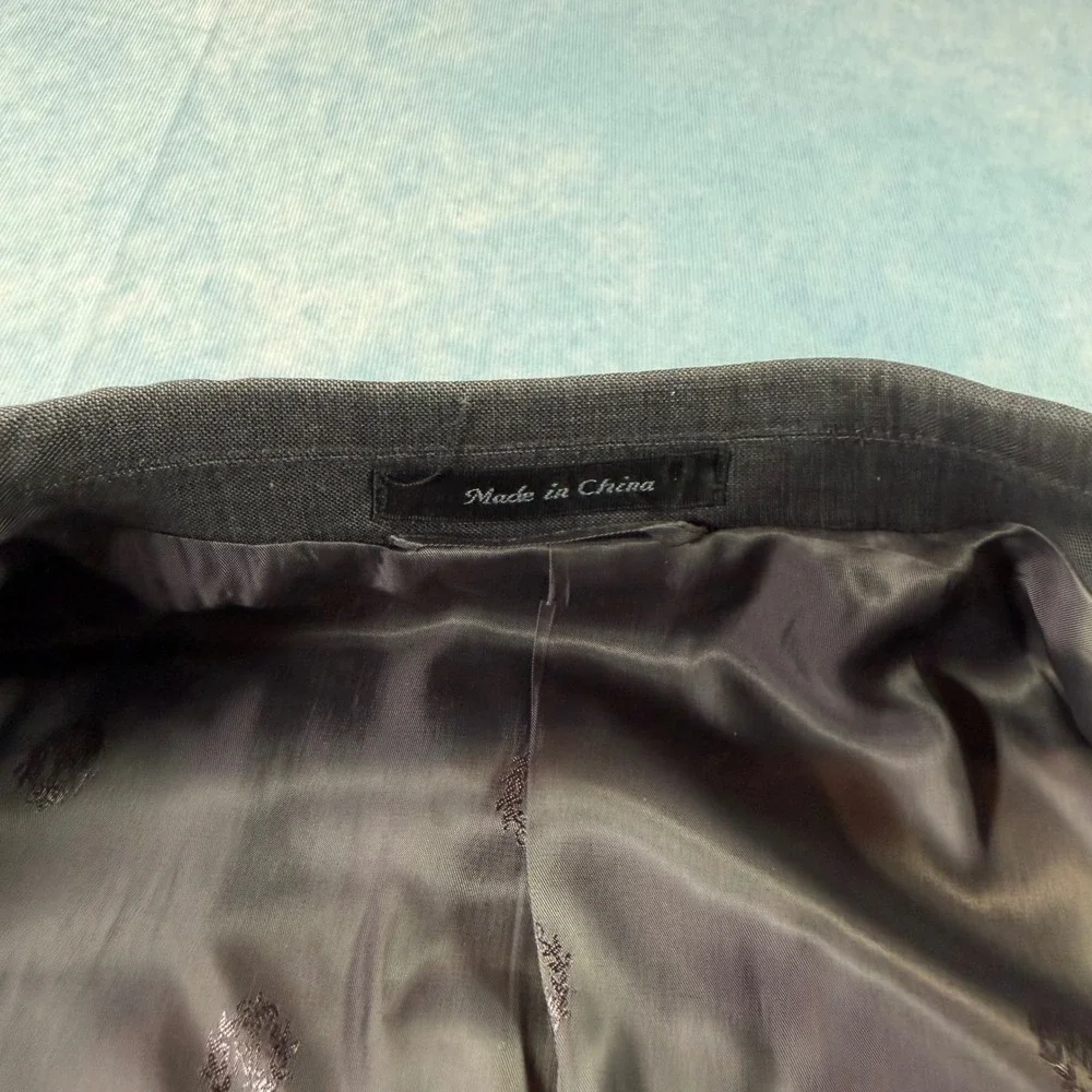 Lauren Ralph Lauren Suit Jacket Mens 50R Grey Wool Blend 2-Button Blazer 3062
